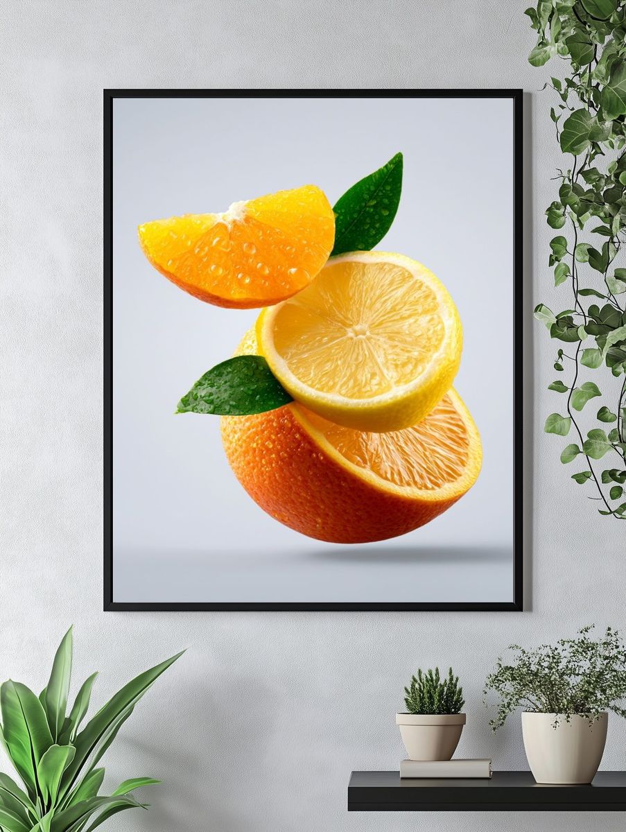 Citrus Slice Still Life Poster. — room view 4