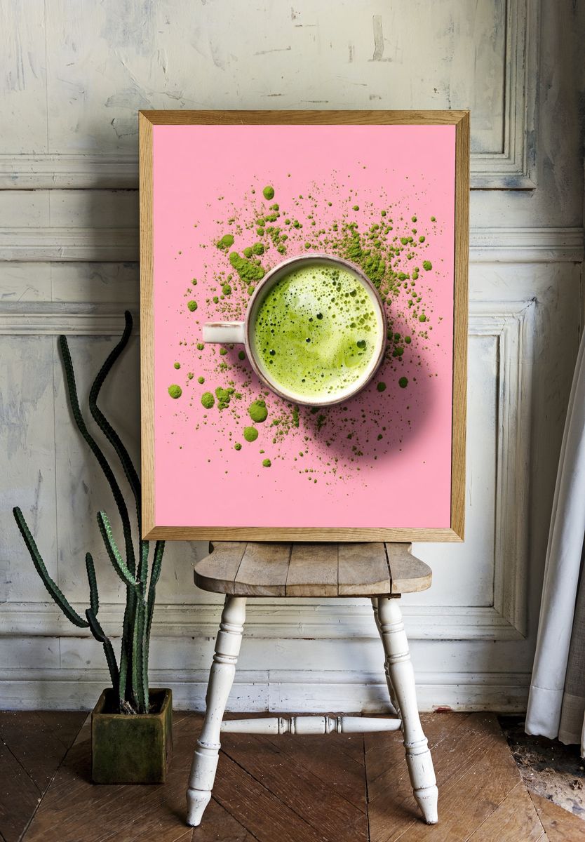 Matcha Latte Still Life Poster. room preview