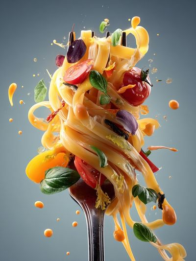 Floating Pasta Still Life Poster. poster print