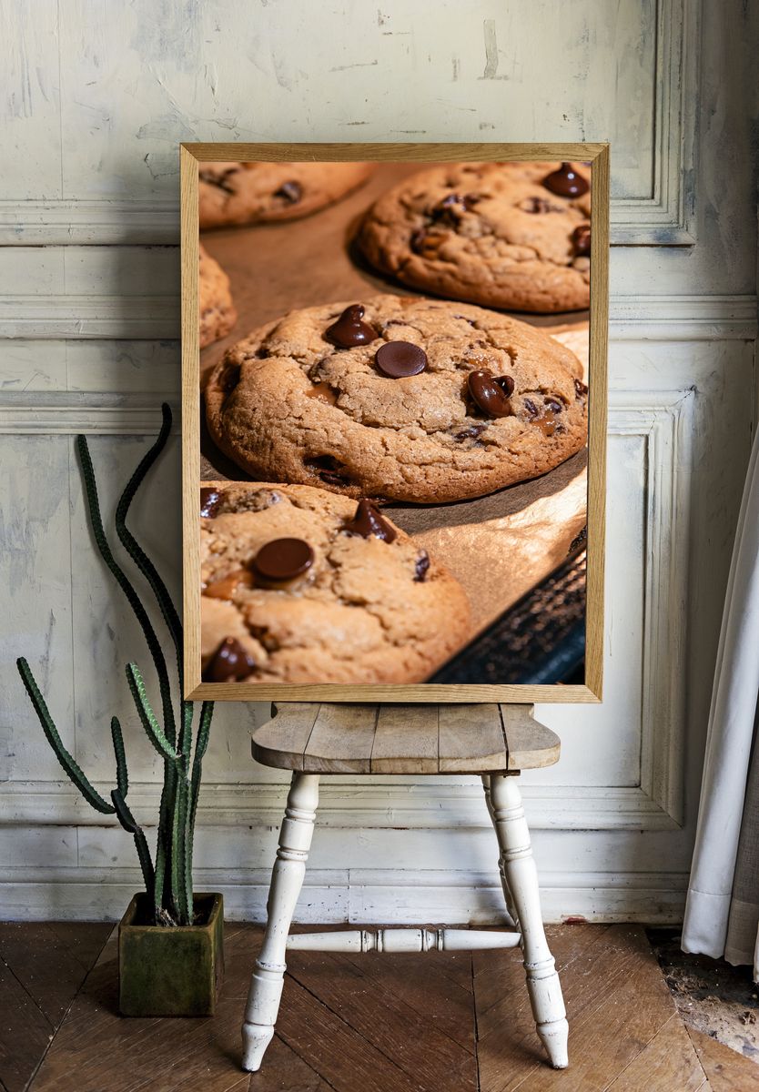 Chocolate Chip Cookies Photography Poster. room preview