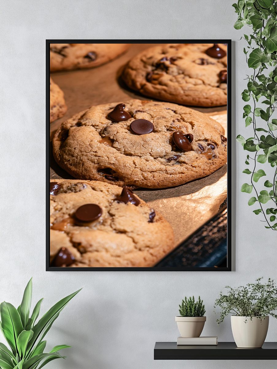 Chocolate Chip Cookies Photography Poster. — room view 4