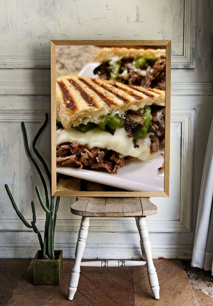 Grilled Cheesesteak Sandwich Print. — room view 1