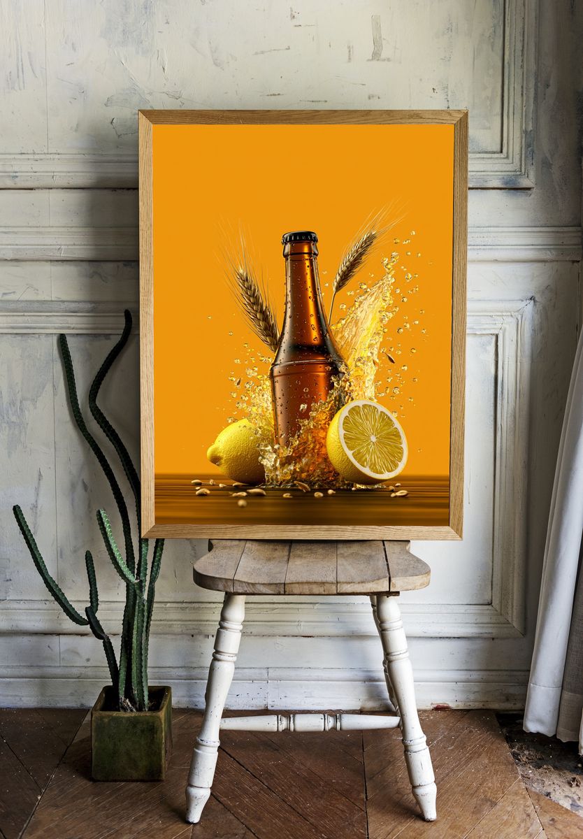 Citrus Beer Splash Poster. room preview