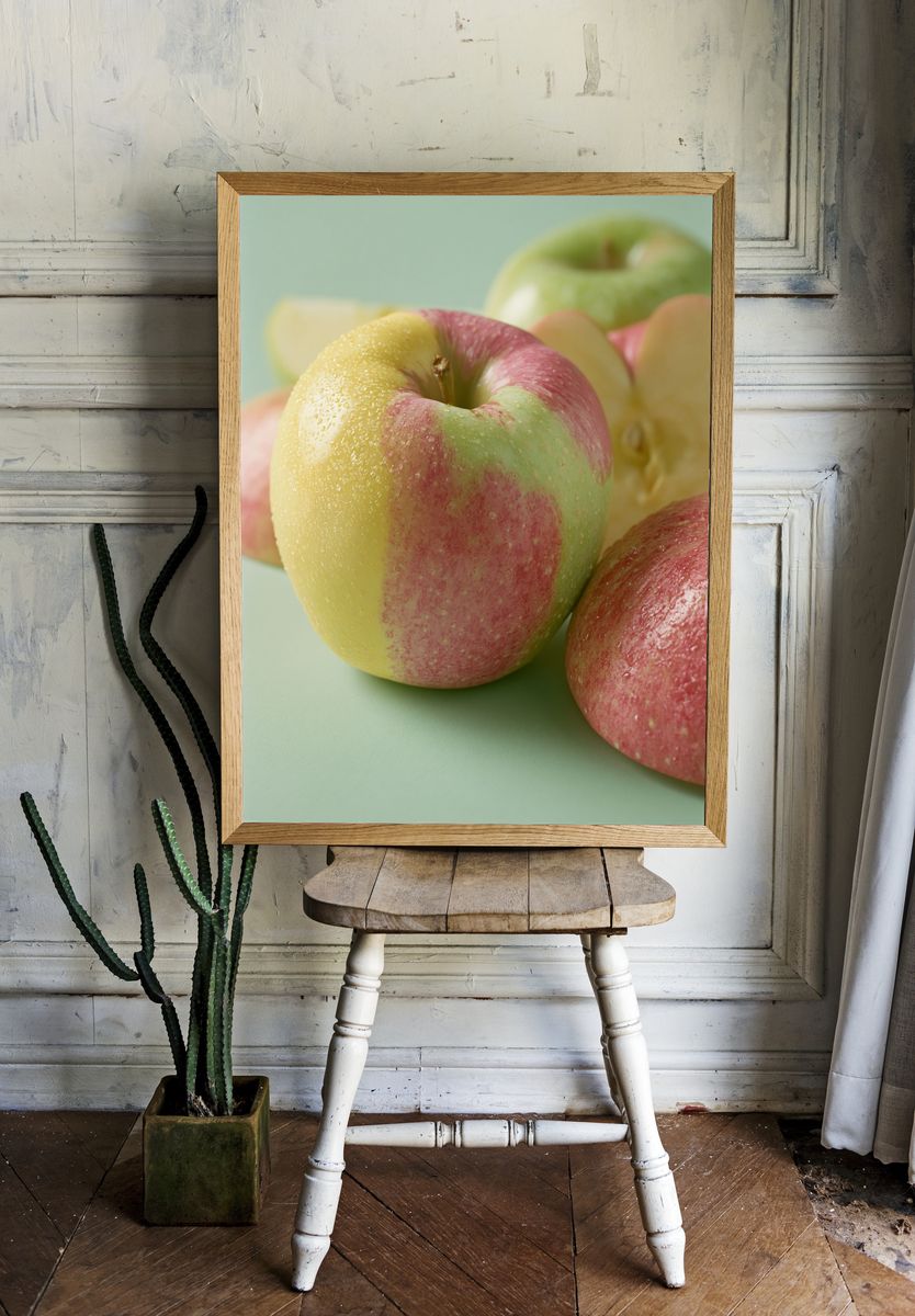 Pastel Apples Photography Poster. — room view 1