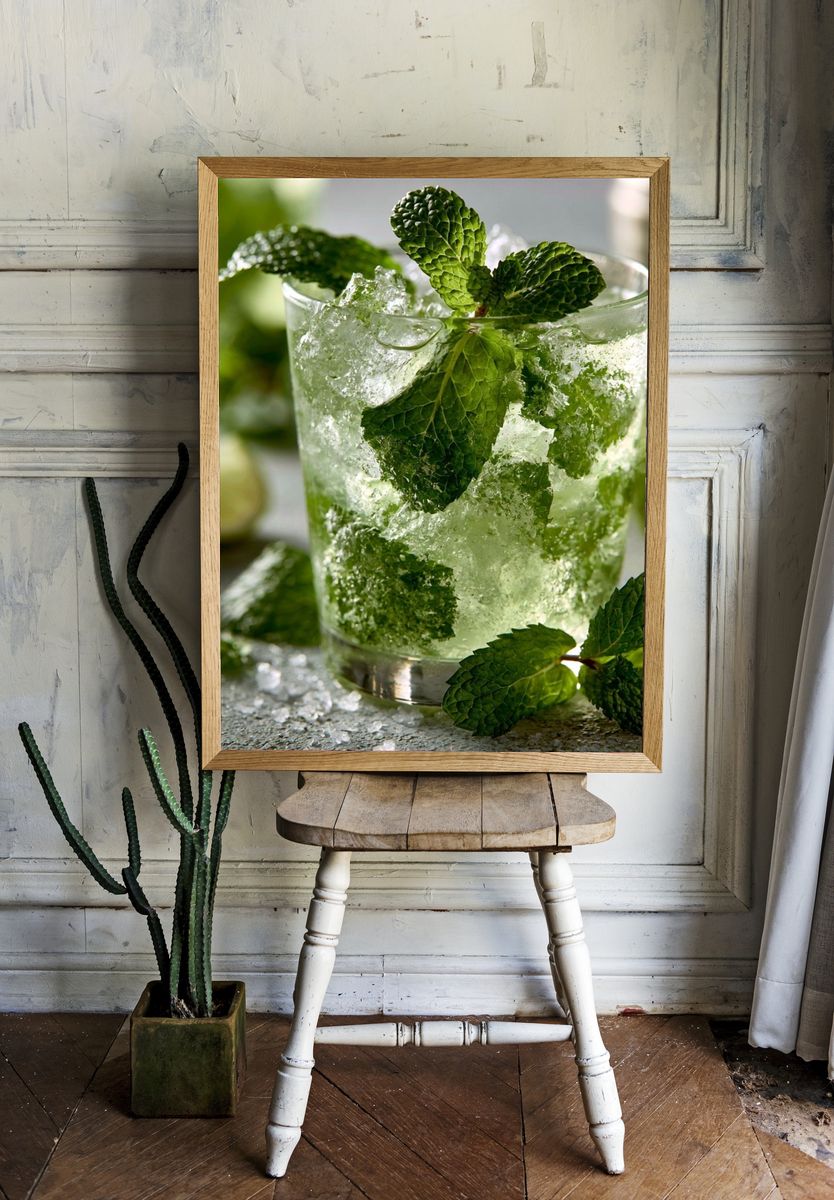 Mint Mojito Cocktail Photography Poster. room preview