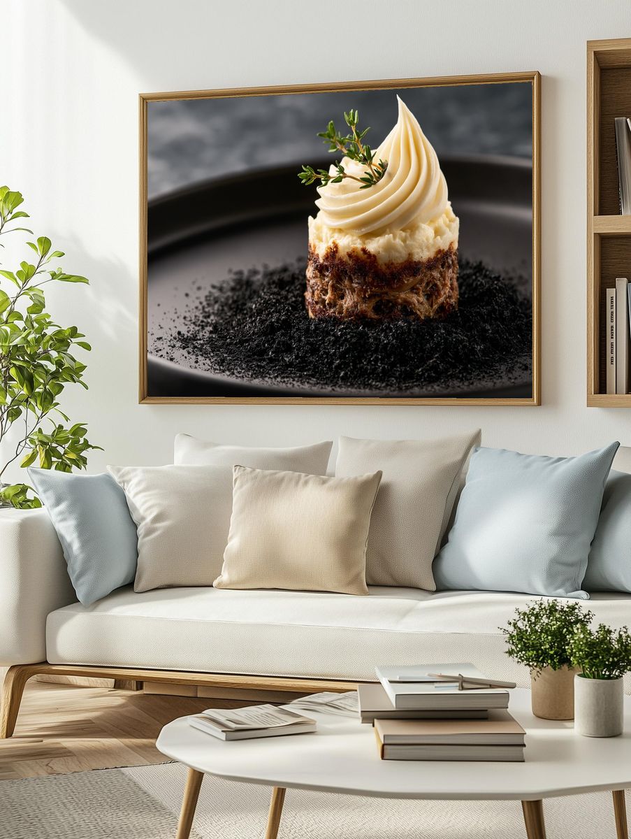 Gourmet Dessert Plating Photography Poster. — room view 2