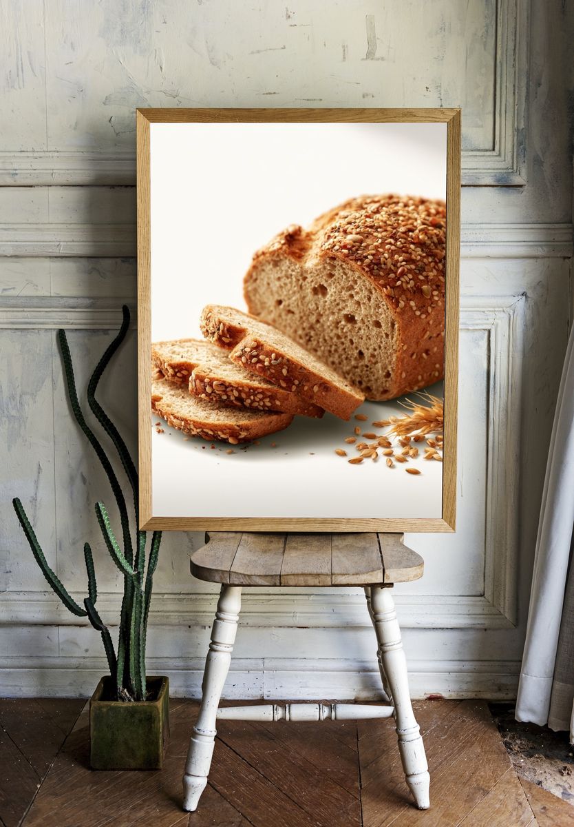 Seeded Bread Still Life Poster. room preview
