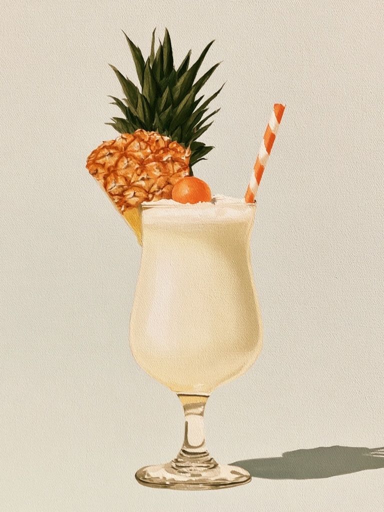 Pineapple Cocktail Watercolor Print. poster — food-drink art