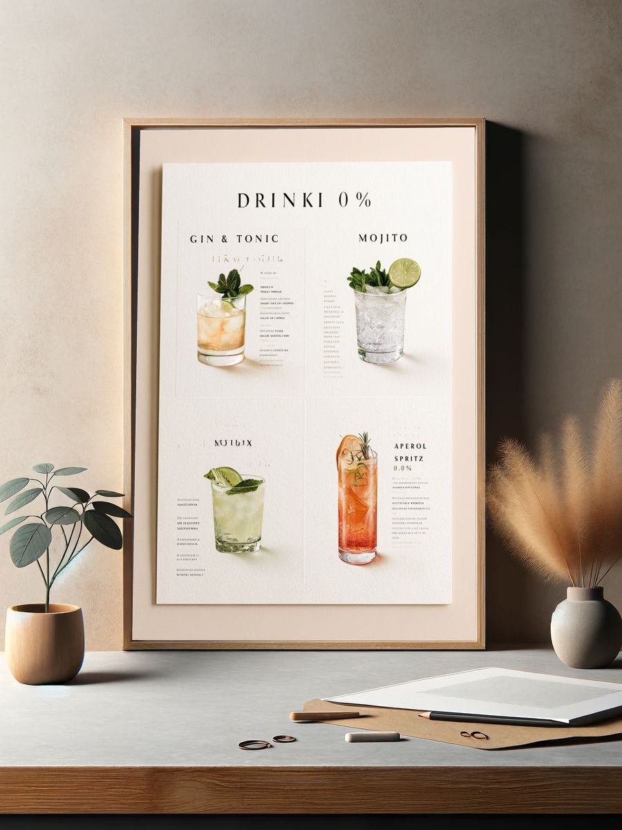 Drinki 0% Cocktail Poster. — room view 2