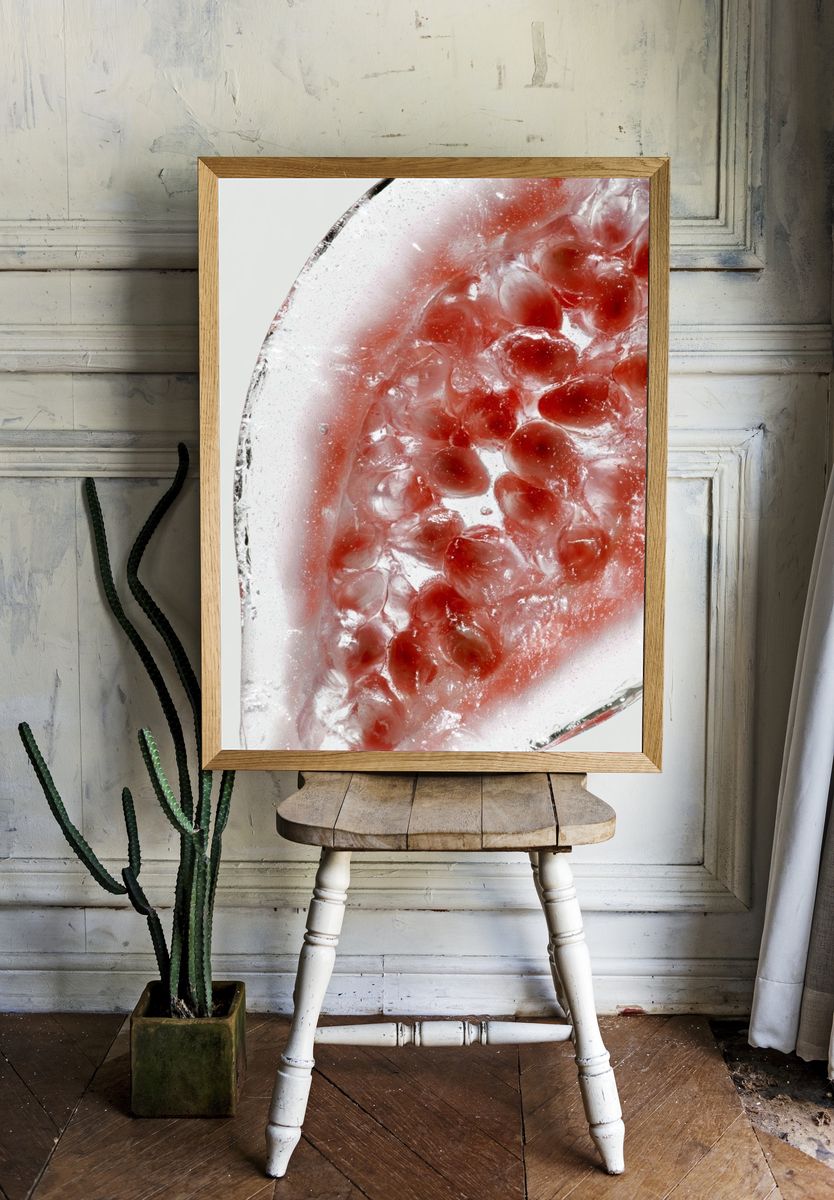 Pomegranate Slice Photography Poster. — room view 1