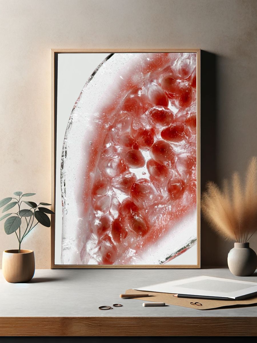 Pomegranate Slice Photography Poster. — room view 2
