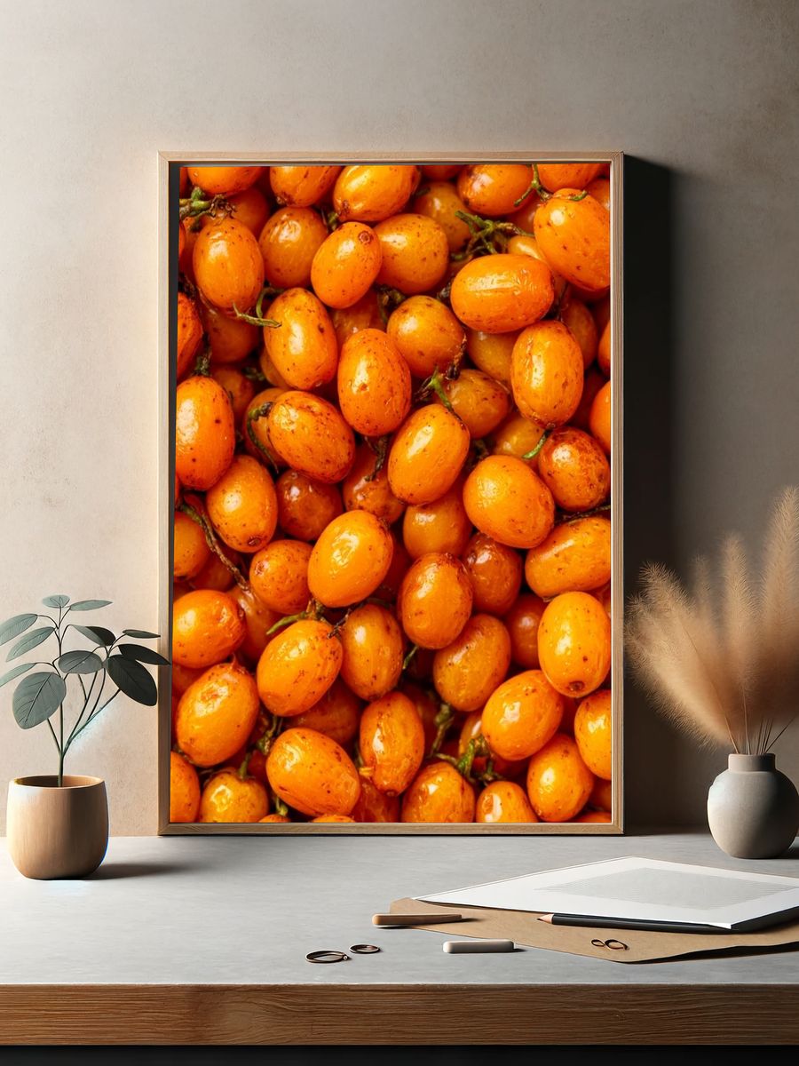Orange Berries Still Life Print. — room view 2