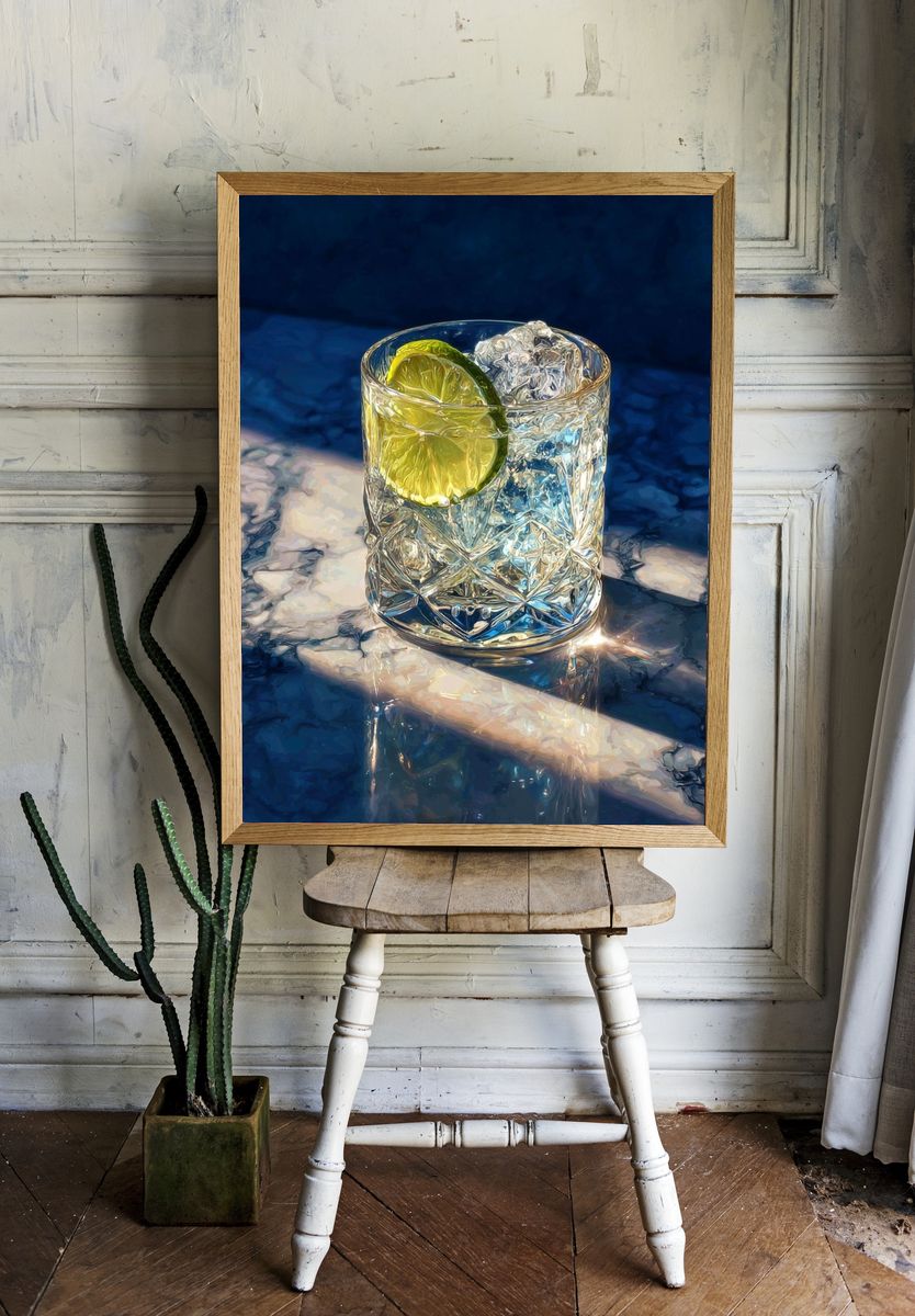 Lime Cocktail Still Life Poster. — room view 1