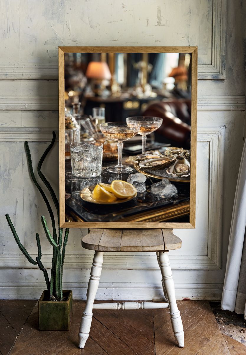 Oyster Cocktail Still Life Poster. — room view 1