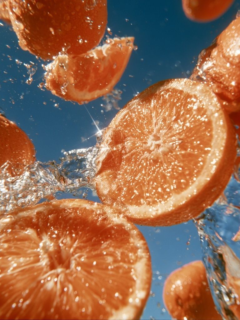 Floating Citrus Splash Poster. poster detail