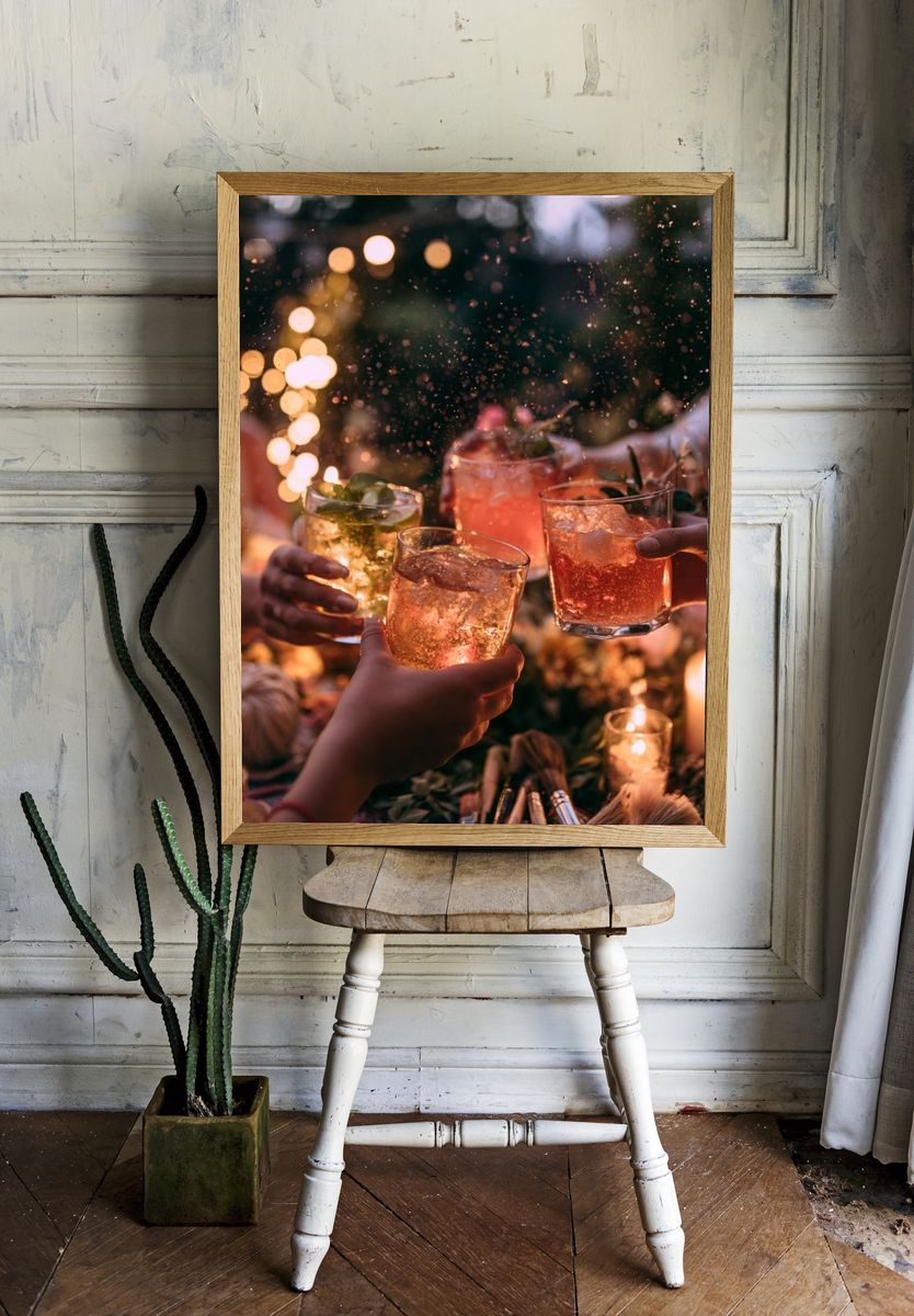 Cocktail Toast Photography Poster. — room view 1