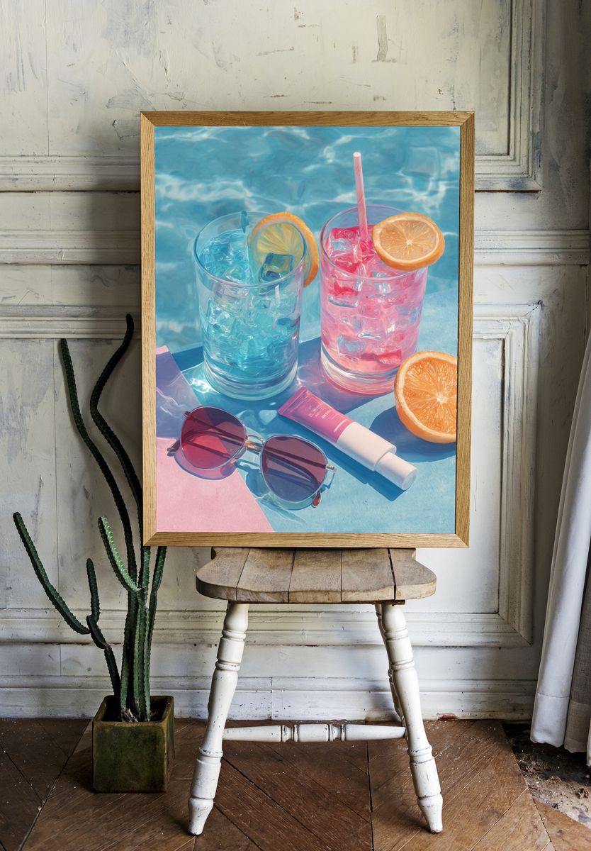 Poolside Summer Still Life Poster. room preview