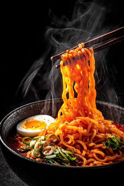 Spicy Ramen Noodles Photography Poster. poster print
