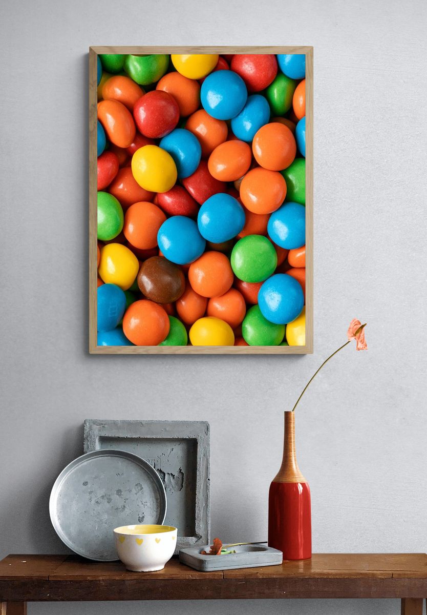 Colorful Candy Coated Sweets Poster. — room view 3