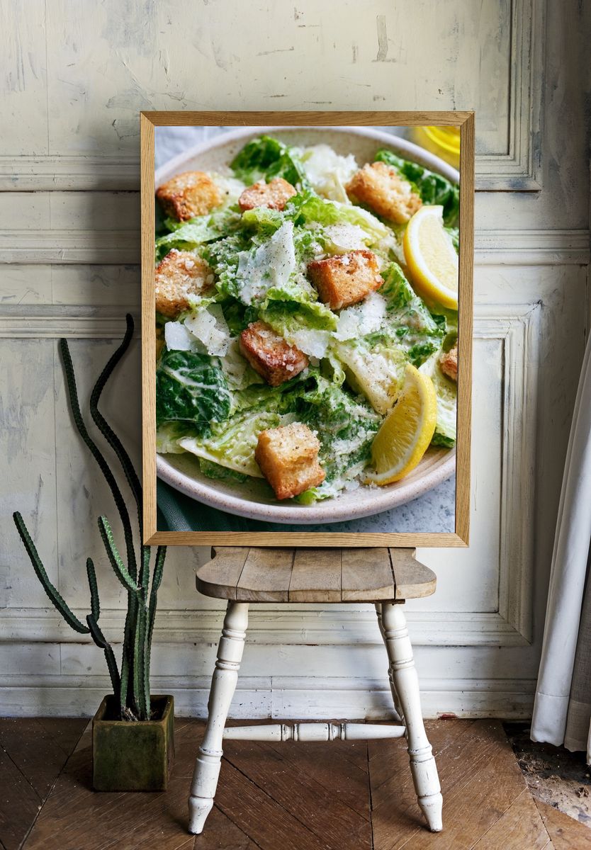 Caesar Salad Food Photography Poster. room preview