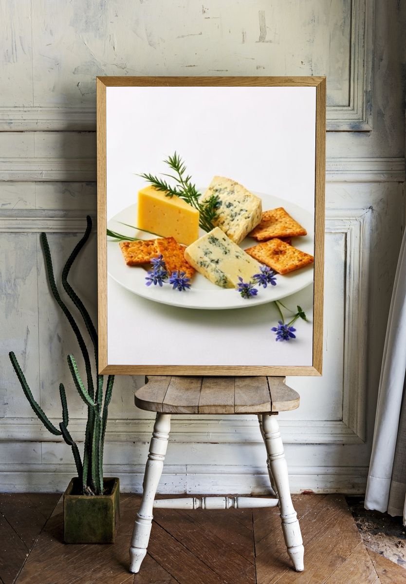 Cheese Plate Food Photography Poster. room preview