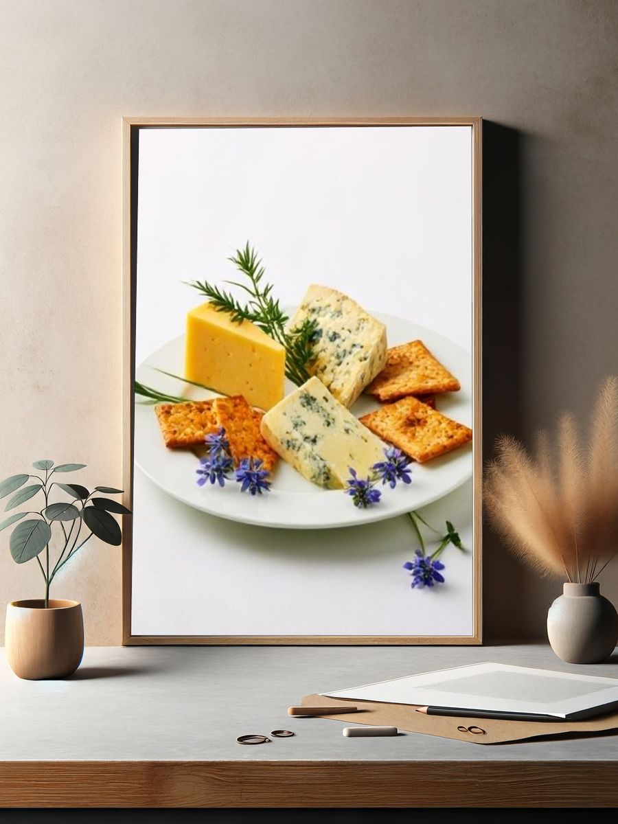 Cheese Plate Food Photography Poster. — room view 2