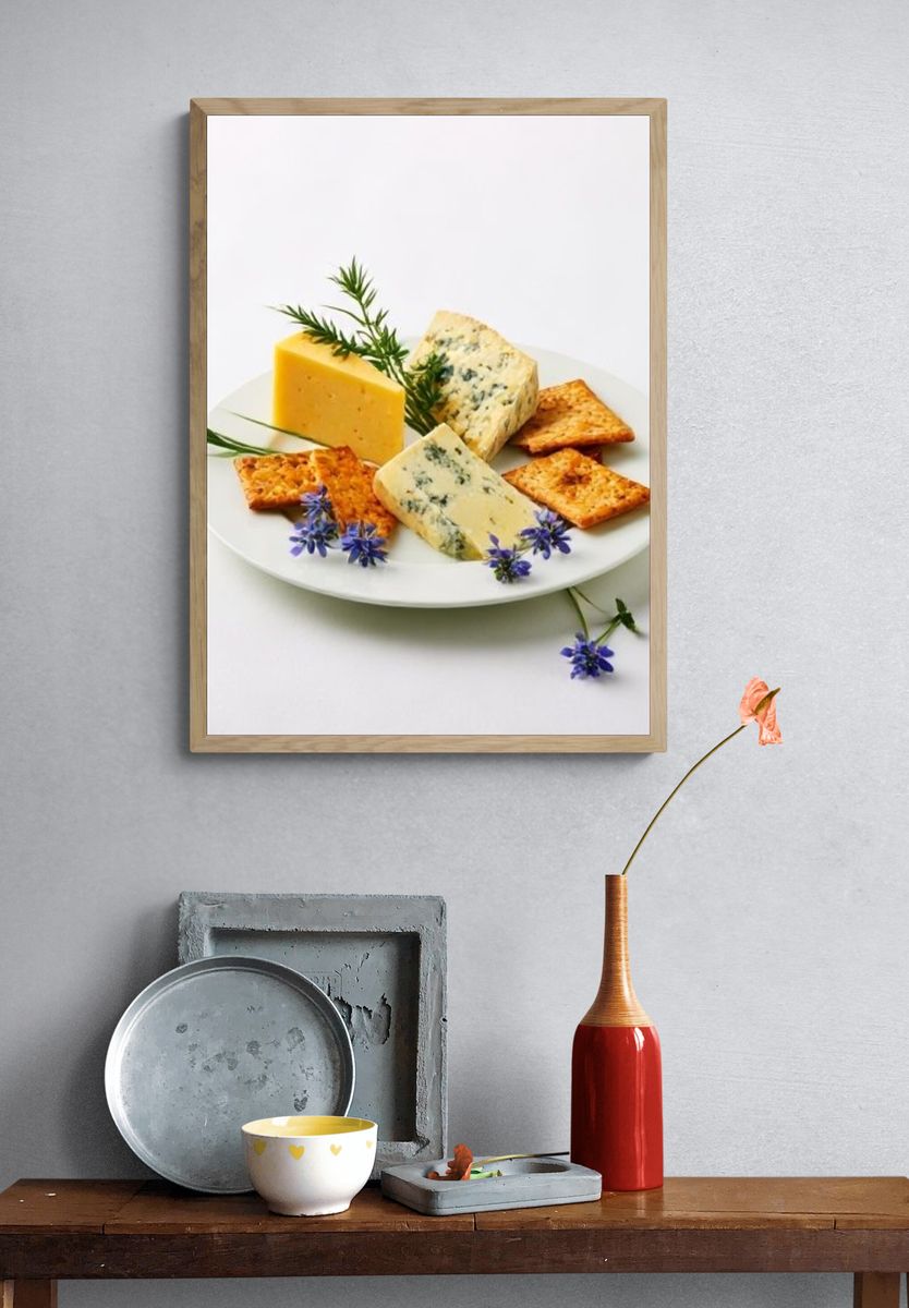 Cheese Plate Food Photography Poster. — room view 3