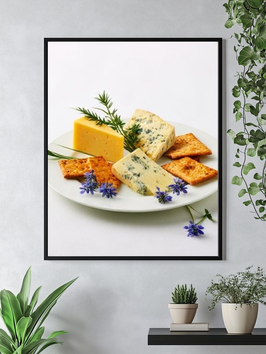 Cheese Plate Food Photography Poster. — room view 4