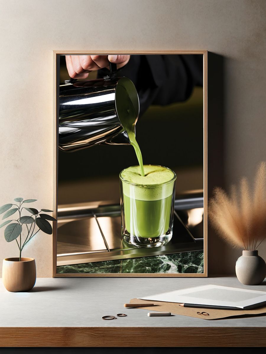 Matcha Pour Food-Drink Poster. — room view 2