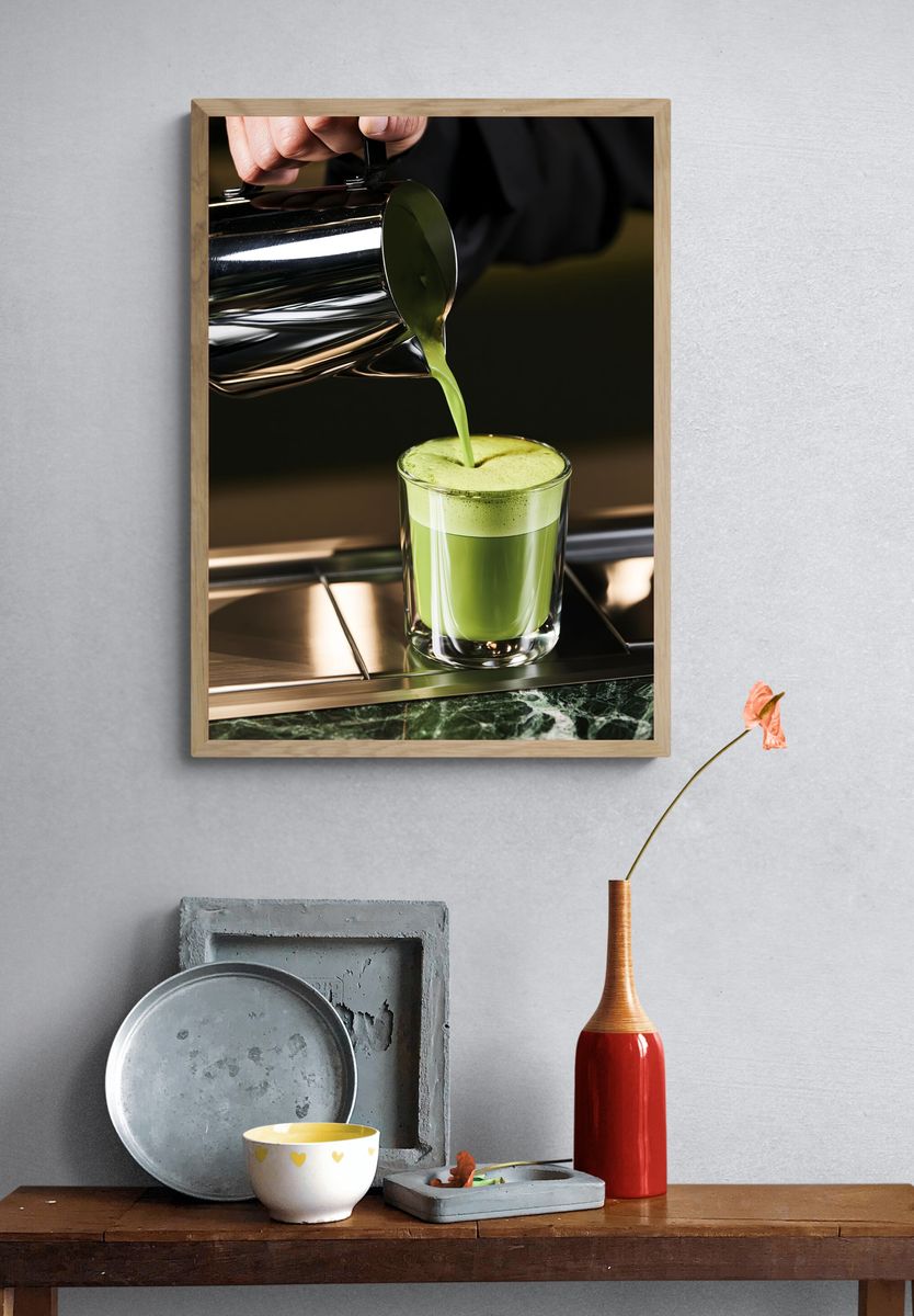Matcha Pour Food-Drink Poster. — room view 3