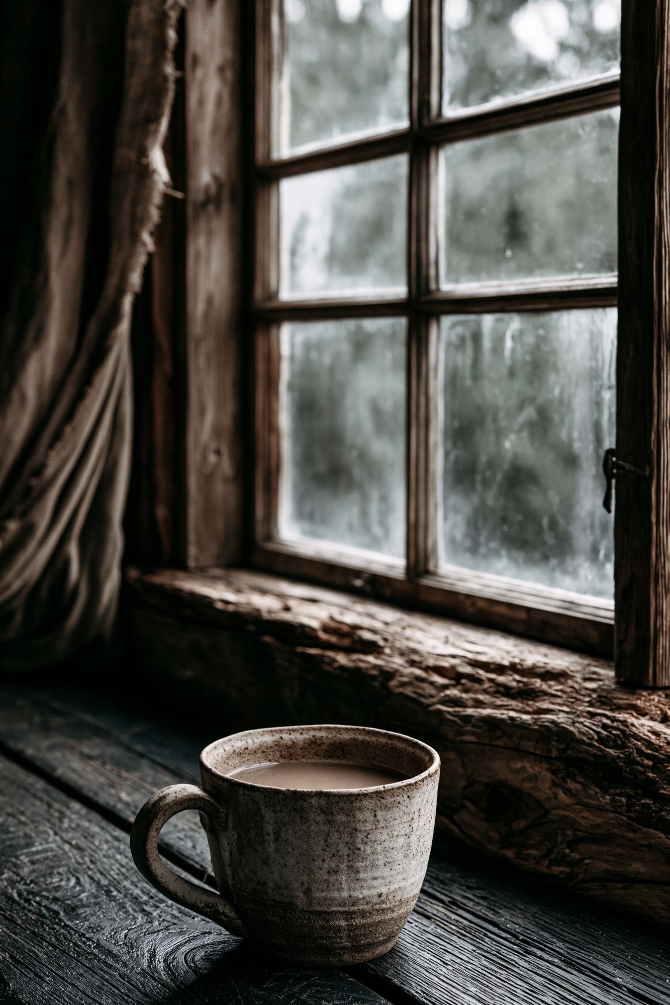 Rustic Coffee by the Window Print. poster detail