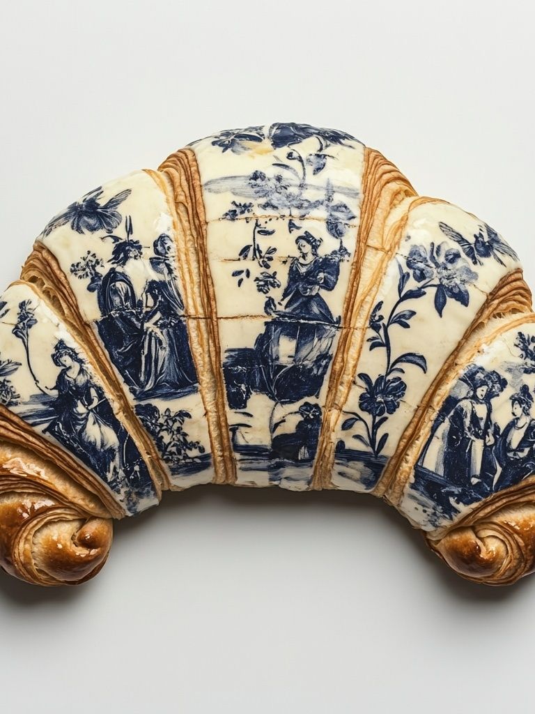 Decorative Croissant Still Life Print. poster detail