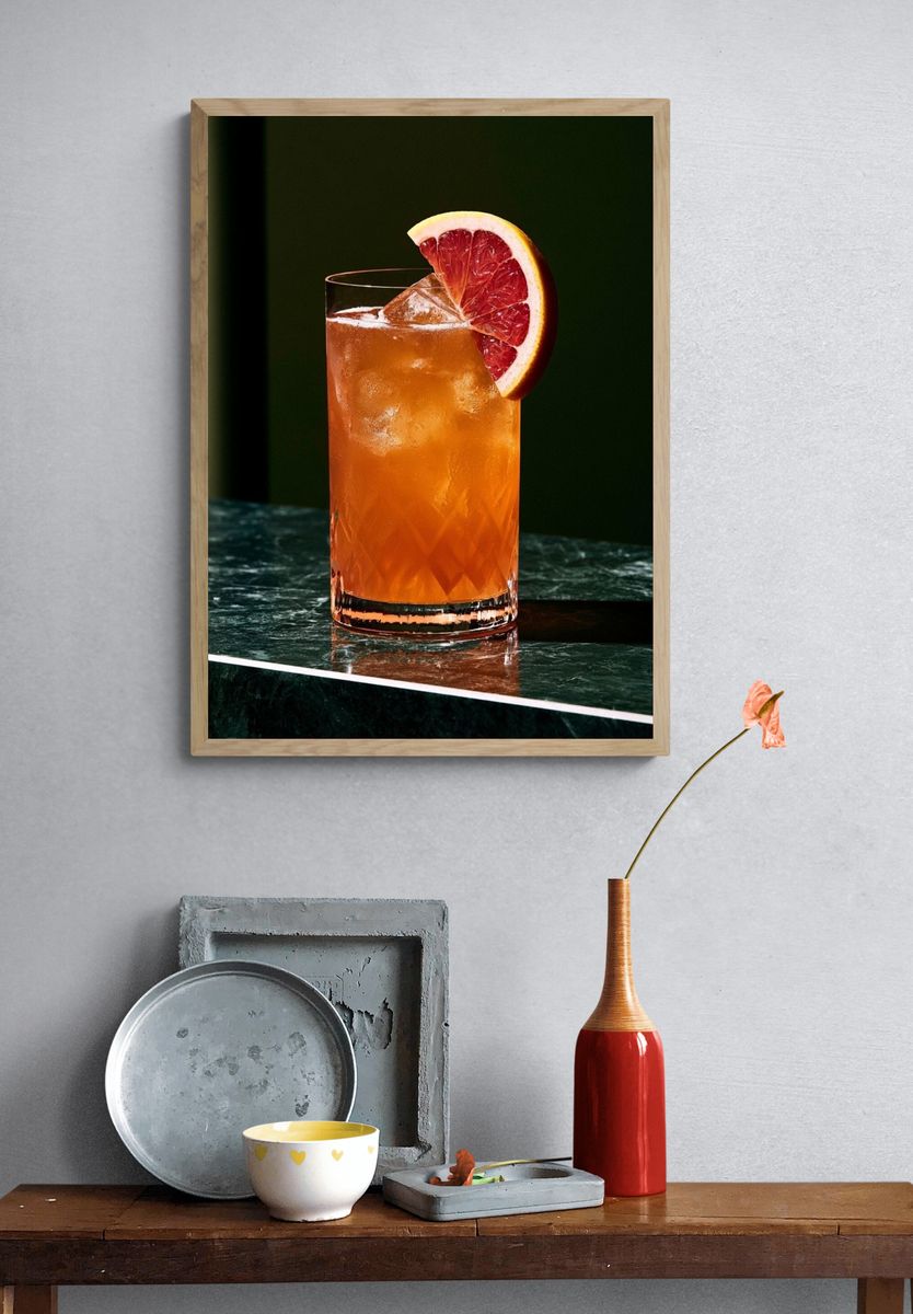Blood Orange Cocktail Photography Poster. — room view 3