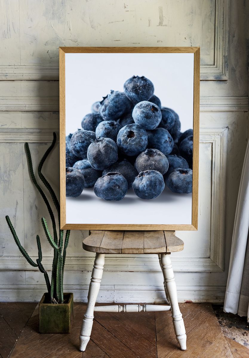 Blueberries Still Life Poster. — room view 1