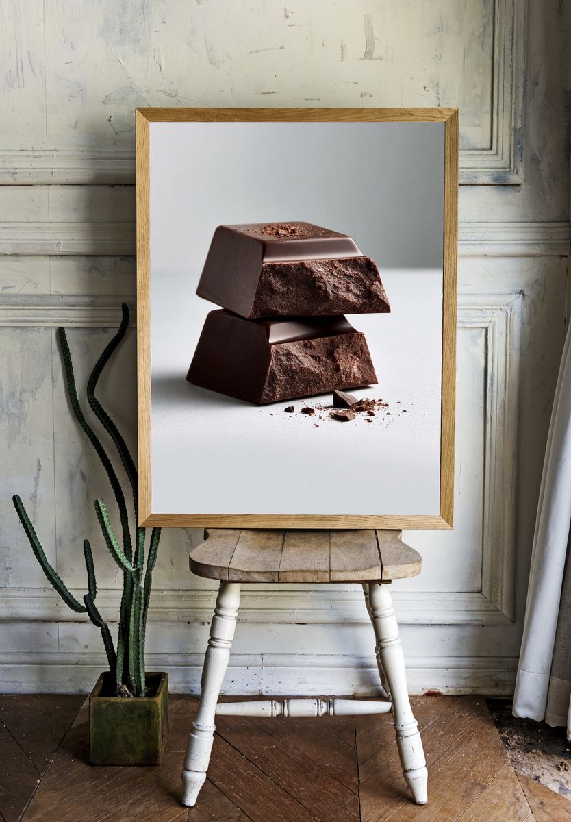 Chocolate Stack Food Photography Poster. — room view 1