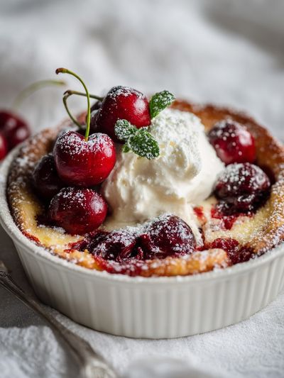 Cherry Clafoutis Food Photography Poster. poster print
