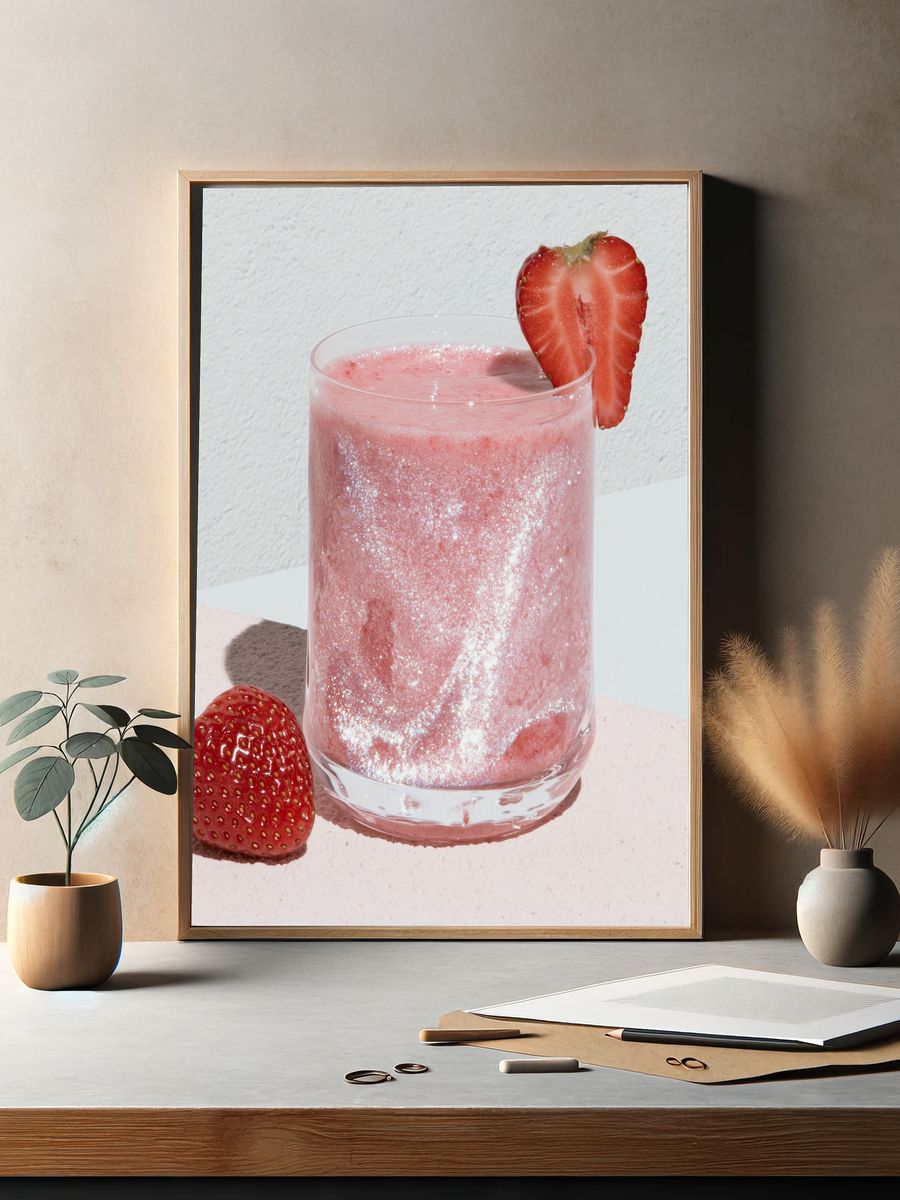 Strawberry Pink Cocktail Poster. — room view 2