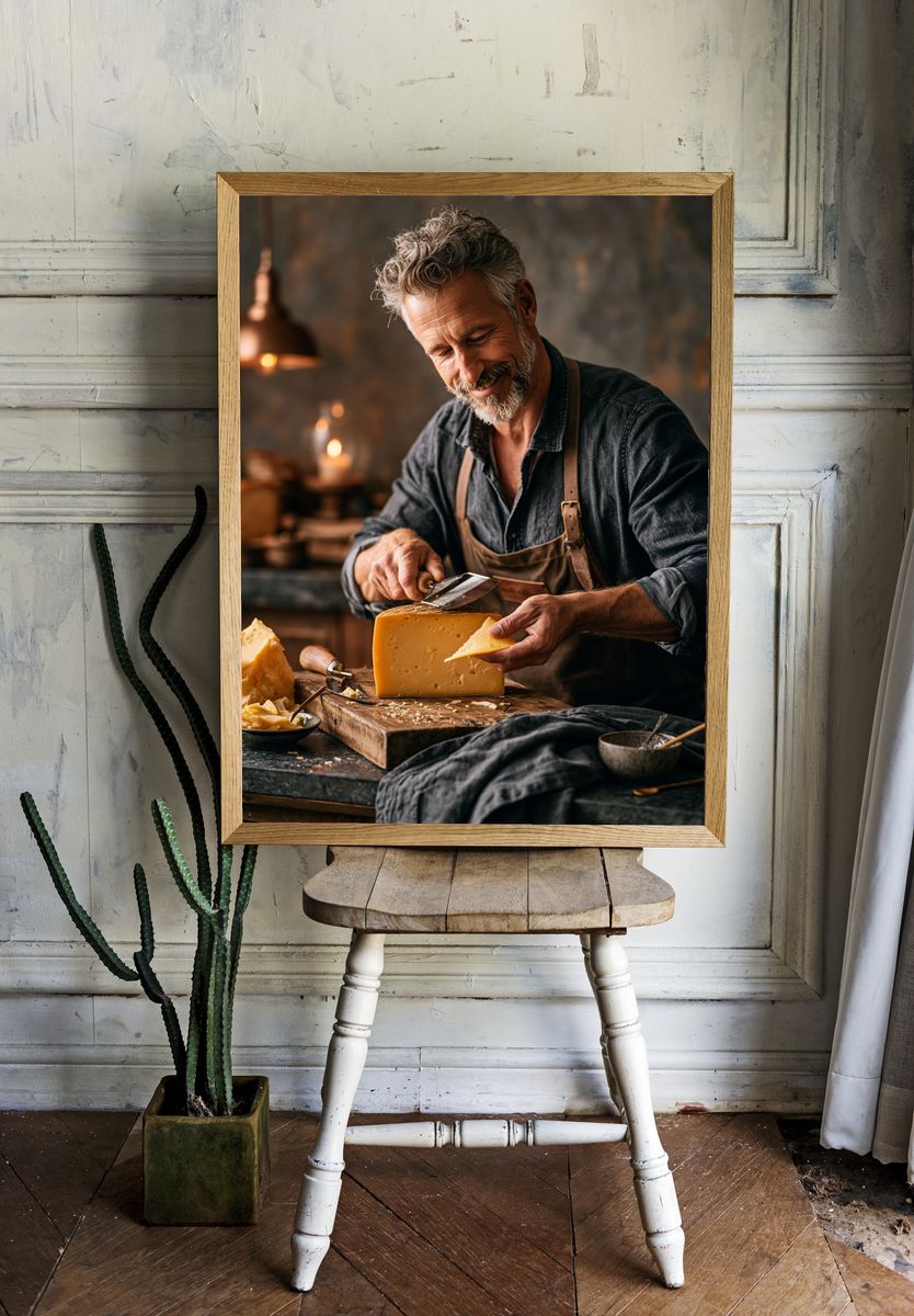 Artisan Cheesemaker Photography Poster. — room view 1