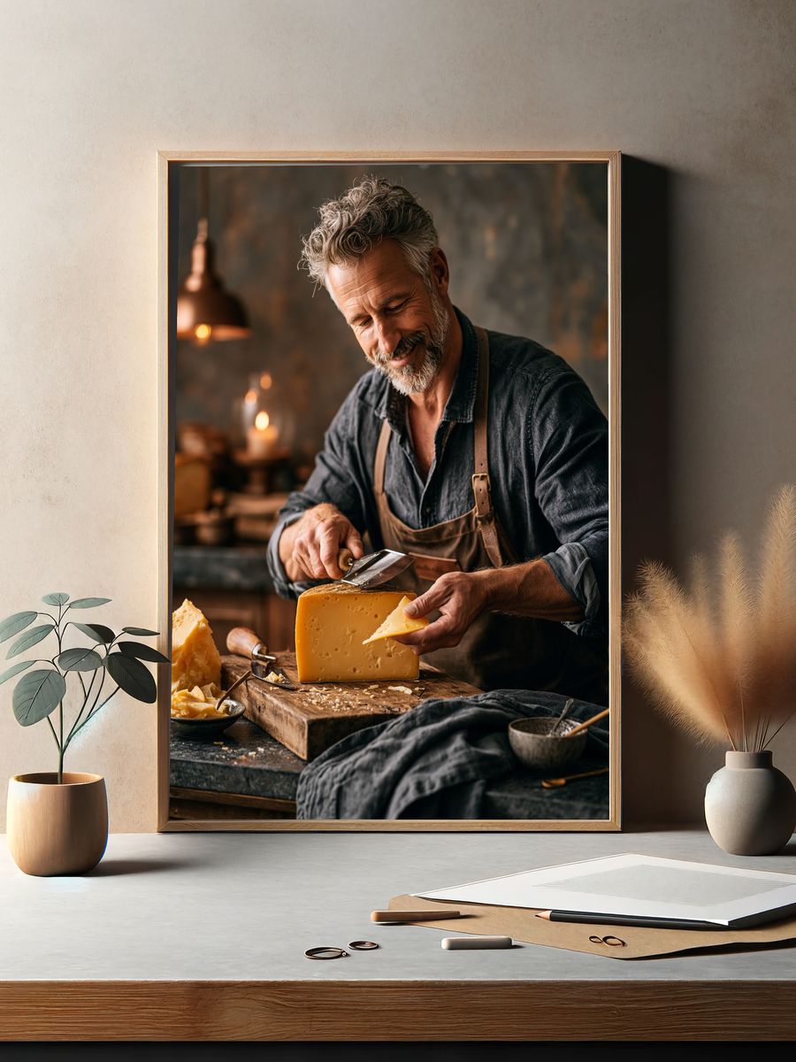 Artisan Cheesemaker Photography Poster. — room view 2
