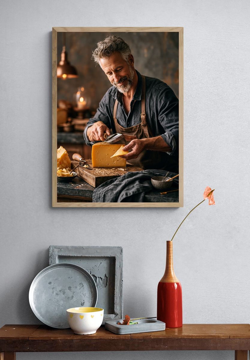 Artisan Cheesemaker Photography Poster. — room view 3
