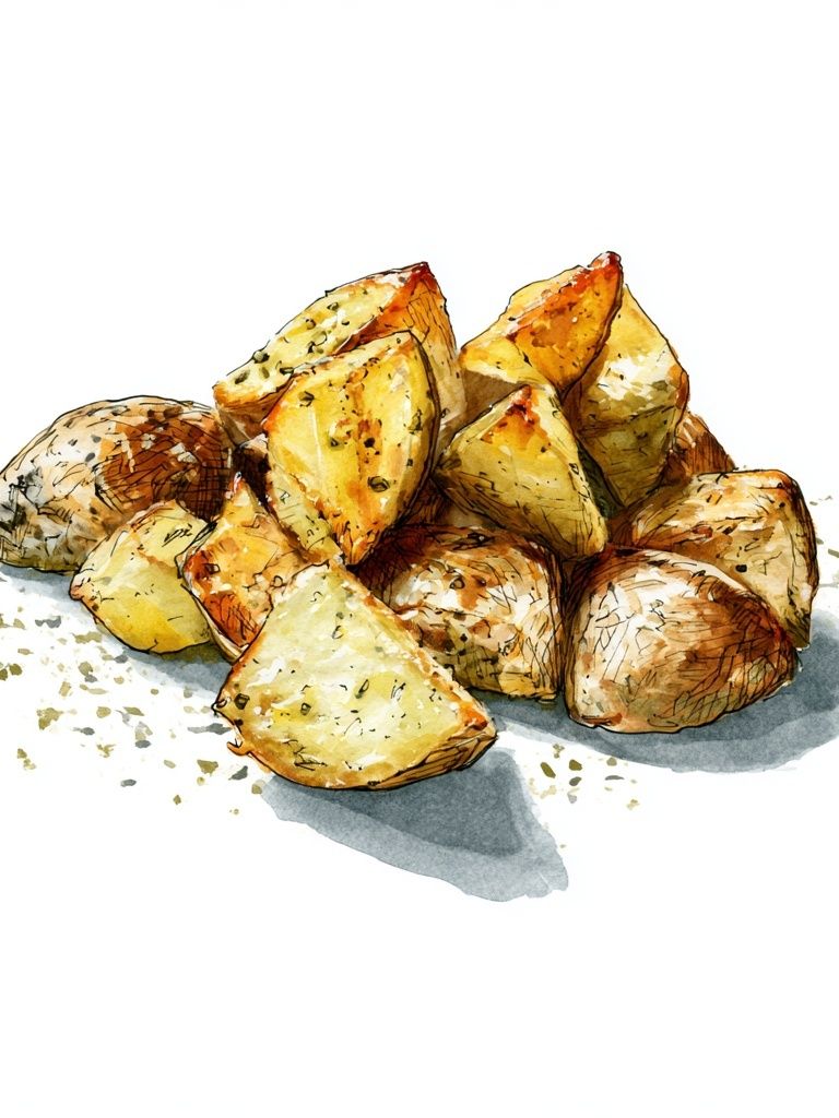 Roasted Potatoes Watercolor Print. poster — food-drink art