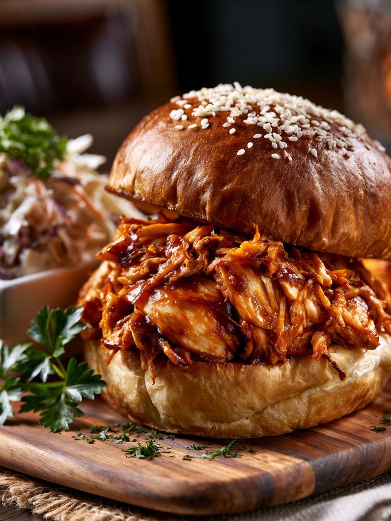 Pulled Chicken Sandwich Food-Drink Poster. poster detail
