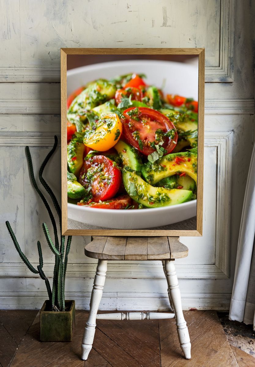 Fresh Avocado Tomato Salad Print. — room view 1