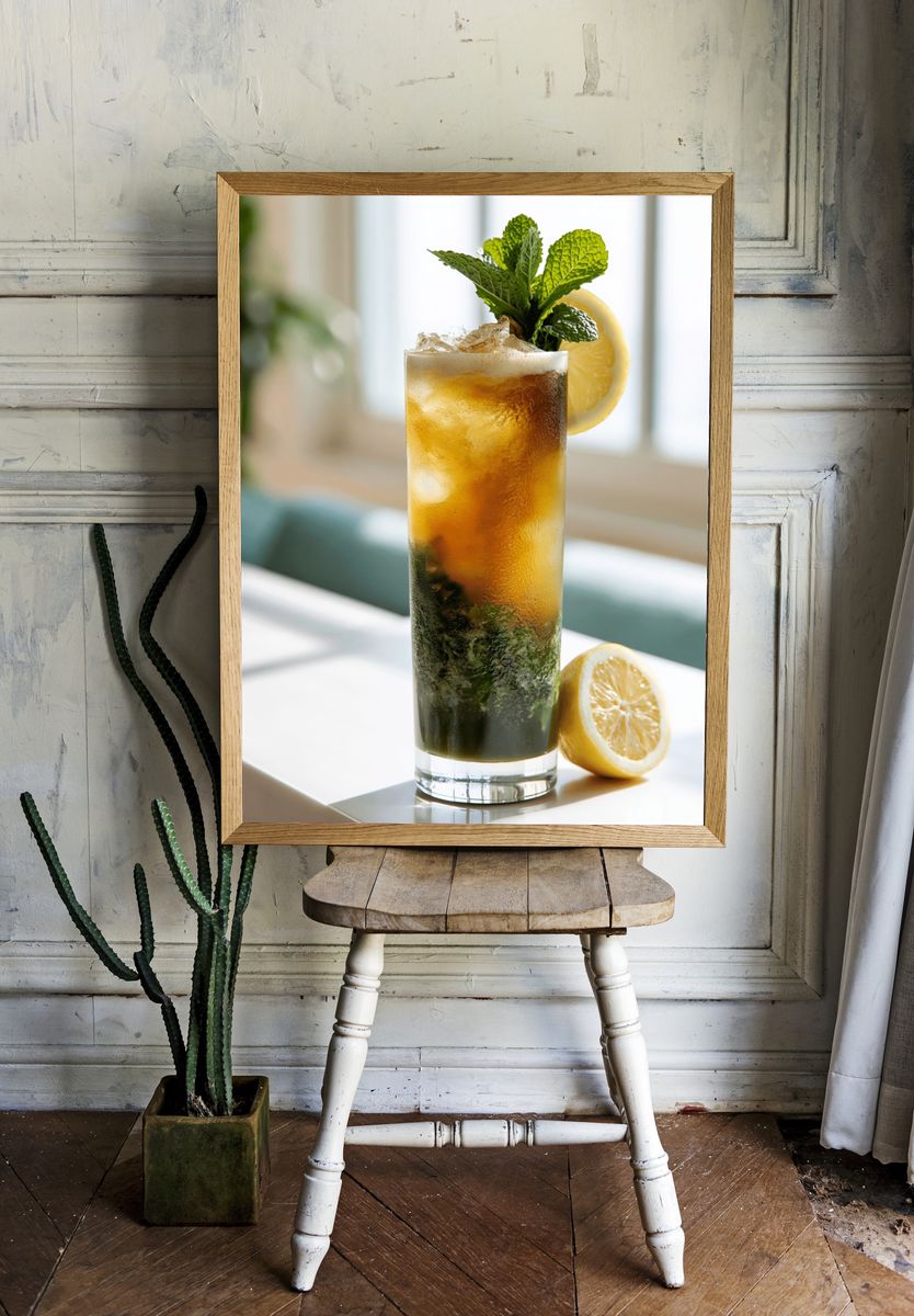 Mint Lemon Iced Tea Photography Poster. — room view 1