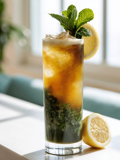 Mint Lemon Iced Tea Photography Poster.
