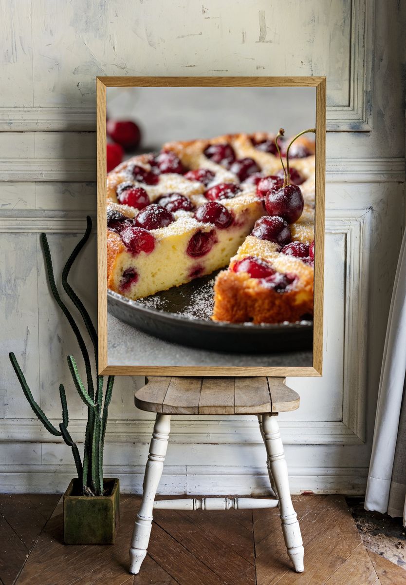 Cherry Cake Food Photography Poster. room preview