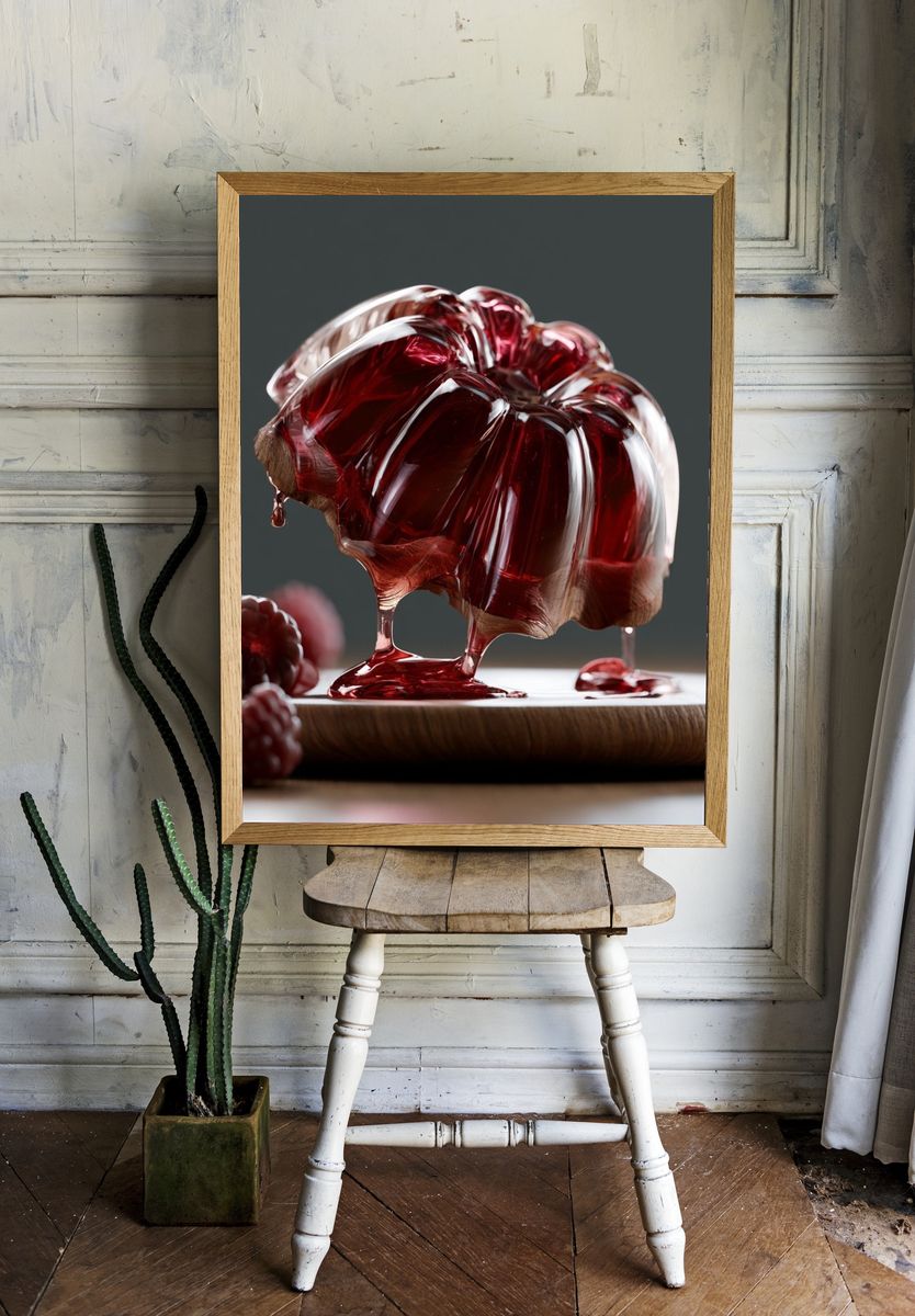 Red Jelly Dessert Still Life Poster. room preview