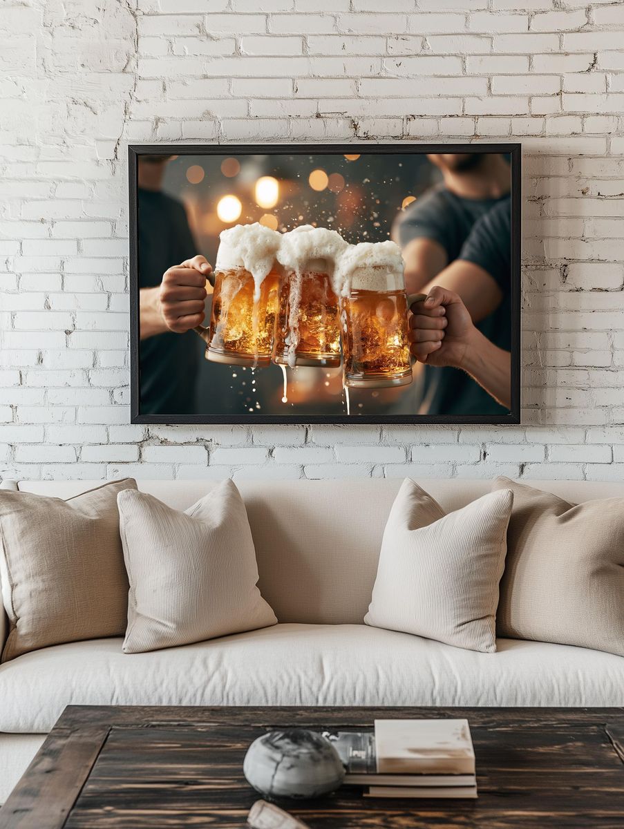 Beer Toast Photography Poster. room preview