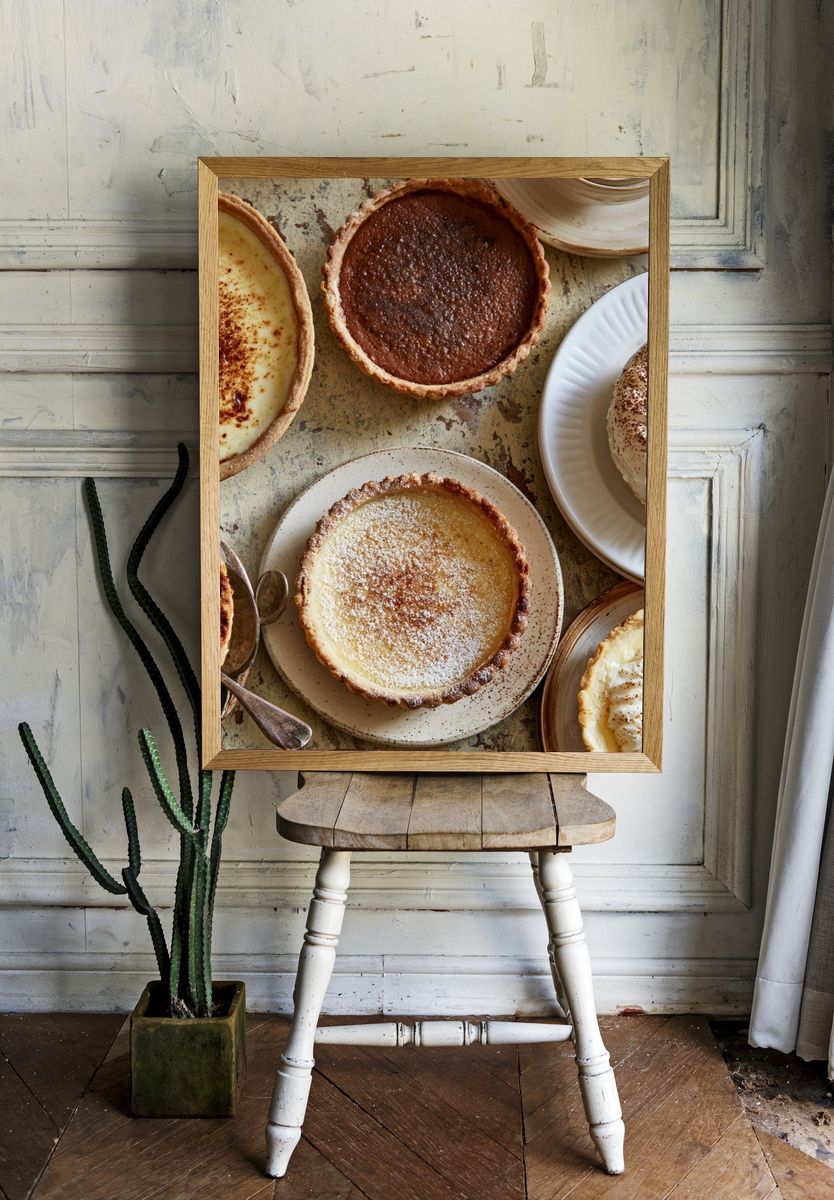 Rustic Dessert Tart Still Life Print. room preview