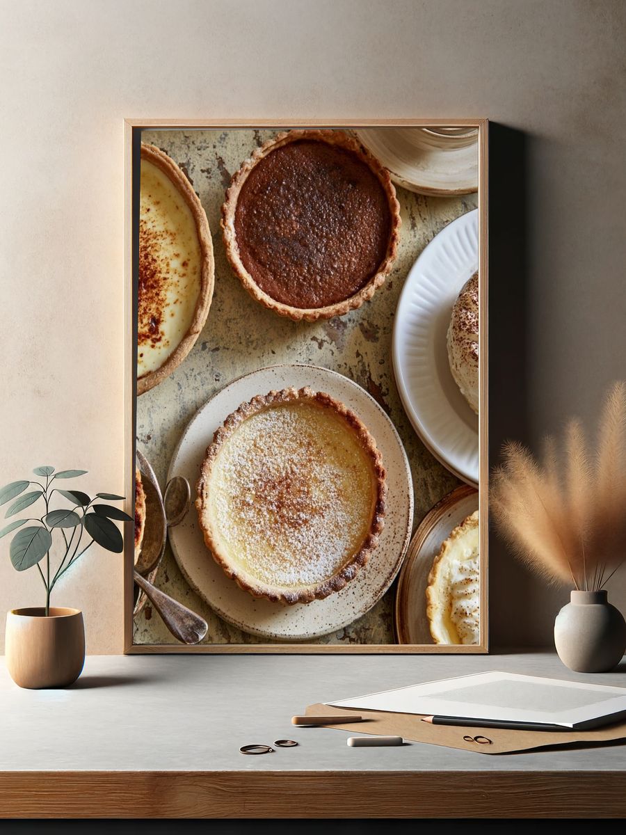 Rustic Dessert Tart Still Life Print. — room view 2